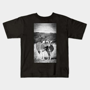 Two zebra standing. Kids T-Shirt